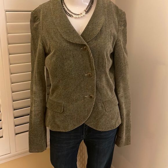 ALEX GAINES Cotton Velvet Herringbone Jacket with Asymmetrical Buttons - Picture 1 of 8
